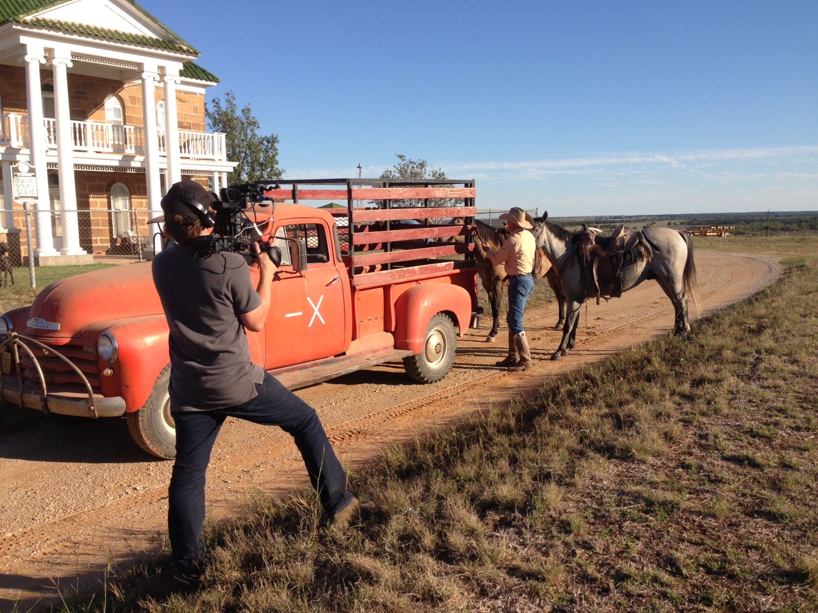 Kelly Lipscomb of Widespread Creative films Texas Cowboys for a new Chevrolet TV Ad